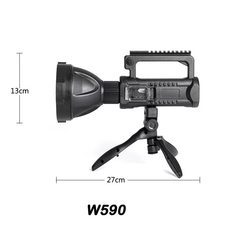 SMILING SHARK W590-P70 - Senter Outdoor Super Terang Hingga 1500M - Bisa Dicharge - BONUS MINI TRIPOD