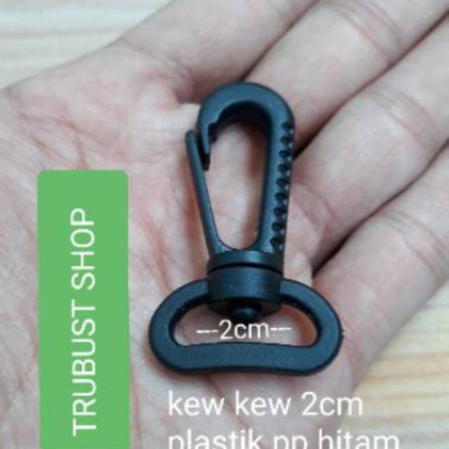 Kait tas kew kew plastik buckle pp 2cm warna hitam jual per 1pc