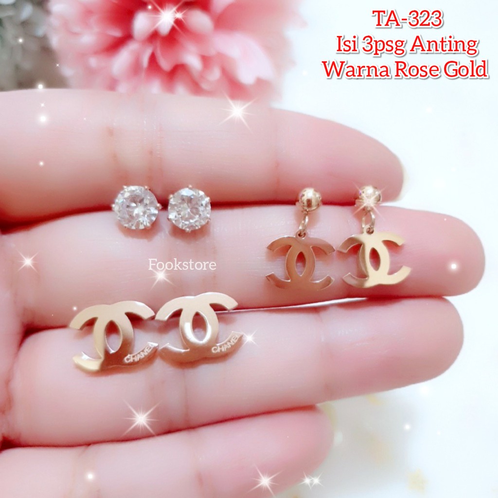 TERBARU ANTING WANITA TITANIUM/ ANTI KARAT MODEL JURAI KUPU