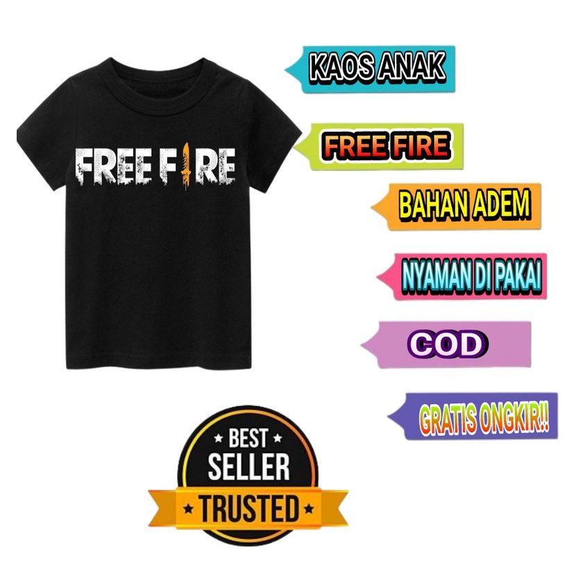 KAOS ANAK LAKI-LAKI TERLARIS MOTIF DEPAN FREE FIRE COD BAYAR DITEMPAT USIA 1-12THN / Kaos Anak Karakter Laki-laki dan Perempuan Uk 1-12thn / KAOS ANAK LAKI LAKI PEREMPUAN T SHIRT DISTRO 1-12 TAHUN MURAH ECERAN GROSIR COWOK CEWEK TANGGUNG