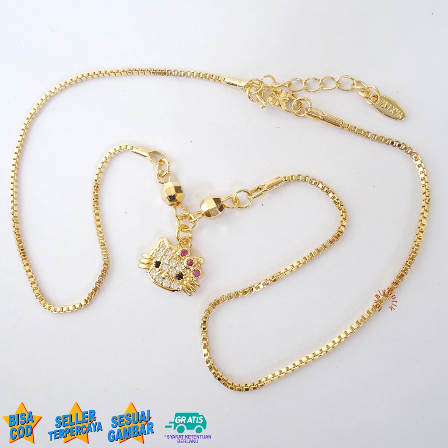 Lovelybutik Xuping Kalung Cantik Anak Perempuan Kalung Anak Xuping Lapis Emas Model Koye Cutie Ukuran 35 Cm