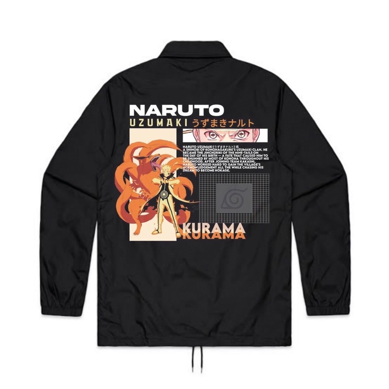 JAKET COACH ANIME NARUTO KYUBI | COACH JAKET NARUTO UZUMAKI | CJ PARASUT WINDBREAKER NARUTO UZUMAKI