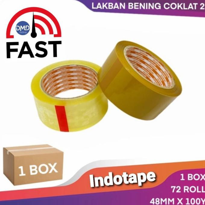 

Lakban Putih Bening Cokelat 45Mm X 100 Yard 1 Dus 72 Roll Promo - Putih Leovivi96Out