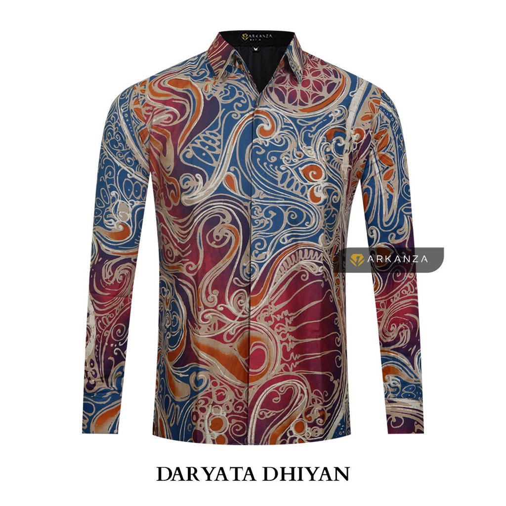 Hem Atasan Kemeja Baju Batik Pria Cowok Laki Laki Slimfit Full Lapis Furing Lengan Panjang Lengan Pendek Original Asli Batik Arkanza Solo Laweyan Size S M L Xl XXL Bahan Katun Premium Handara Prabu Prabuseno Antasena Mahaprana Bateeq Mensbatik Mix-Daryata Dhiyan
