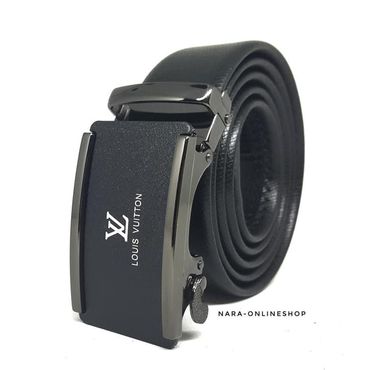 Sale Gesper Ikat Pinggang Kulit Pria Model Rel | Lv 01 Black