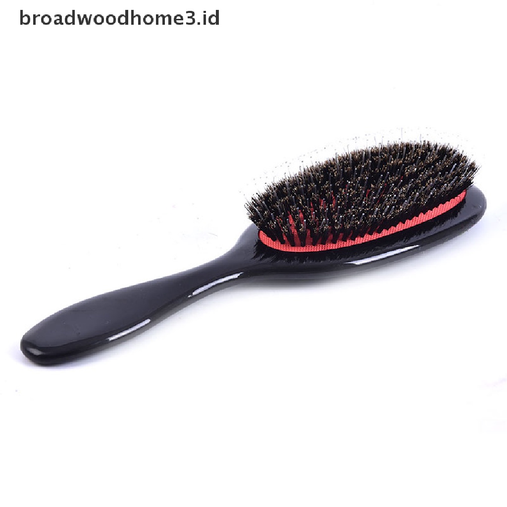 Sisir Pijat Rambut Bentuk Oval Bahan Bulu Babi Alami Anti Statis