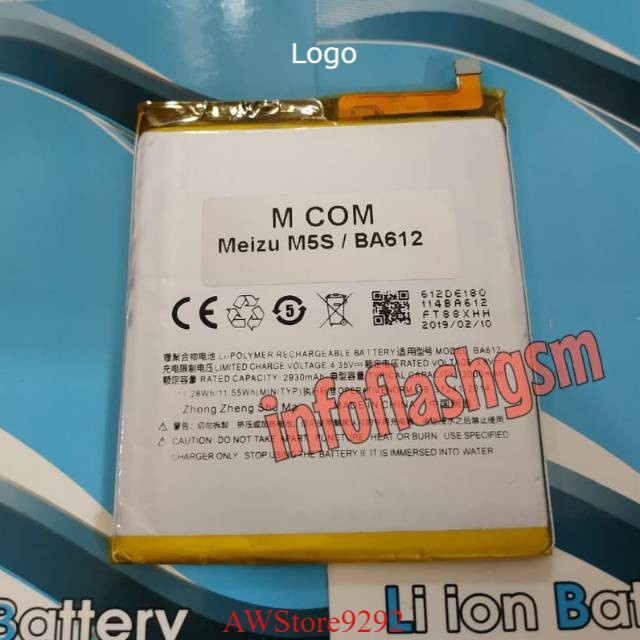 Mcom Battery Batre Baterai Mcom Meizu M5S BA612 BA 612