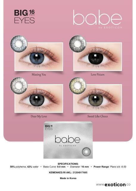 Softlens X2 BABE 16 MM Normal By X2 Exoticon / Soflen Babe / Babe By X2 Exoticon / Softlens Babe Big Eyes / SMKTMT