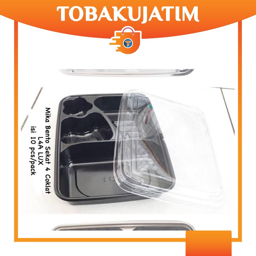 MIKA Nasi Bento / TRAY BENTO / LUNCH BOX Merk Lux ( 10 PCS )