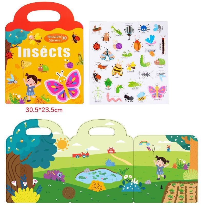 Mainan Anak DIY FUN KIDS SCENE STICKER BOOK Puzzle Jigsaw Kayu Board