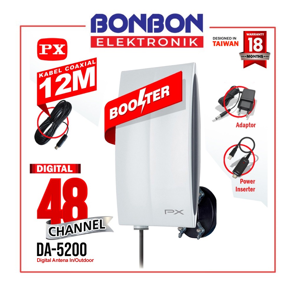 PX DA-5200 Antena TV Indoor/Outdoor Digital Analog / DA5200 / DA 5200