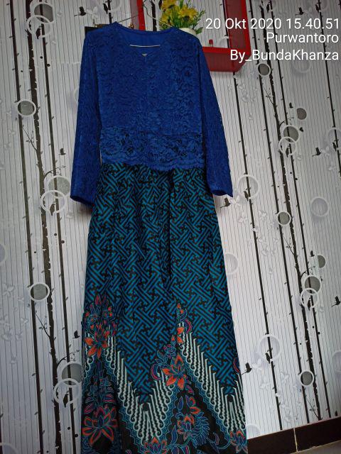 Couple Gamis Brokat 2727 Warna Full Furing Mix Katun Batik Pria Wanita Modern Premium