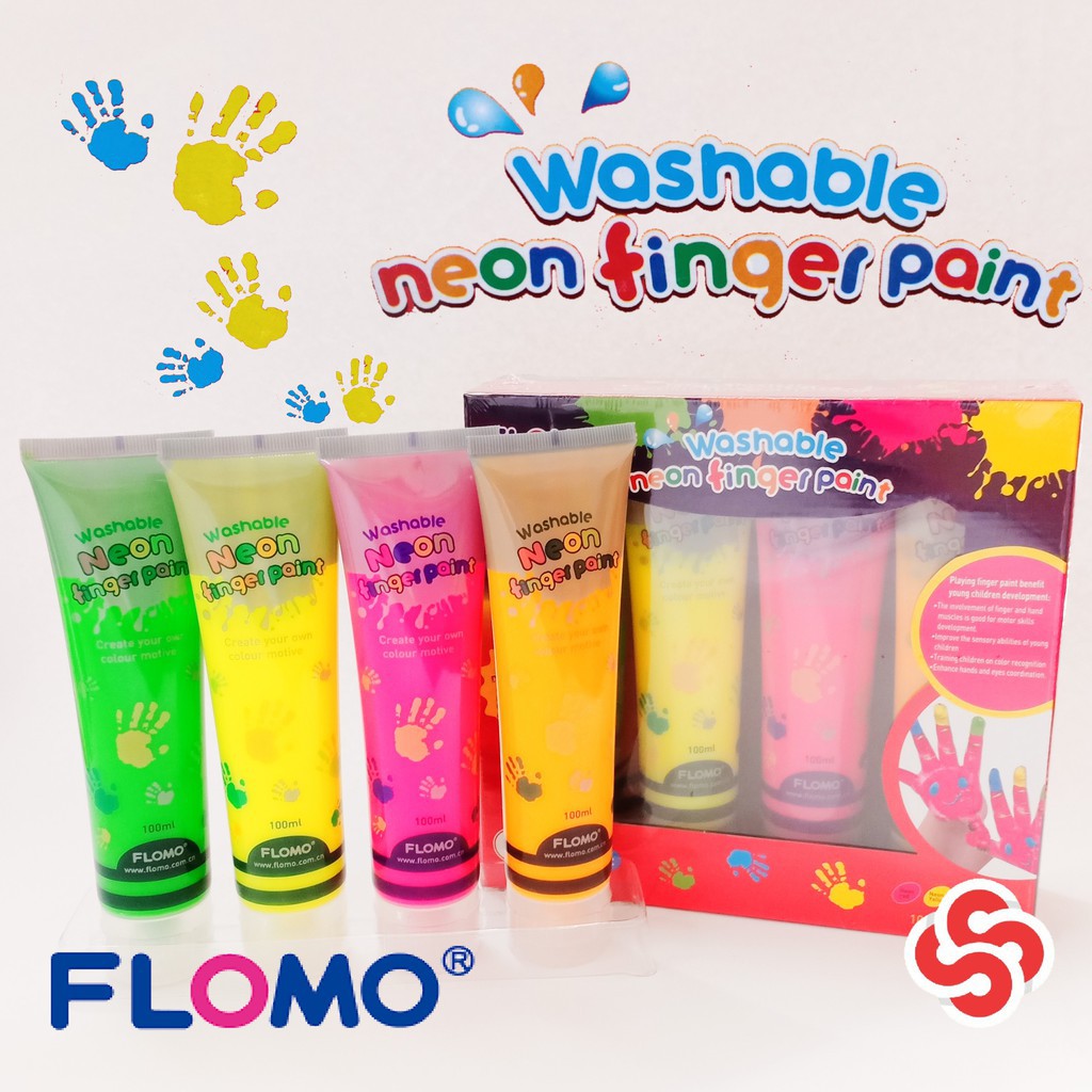 FLOMO WASHABLE FINGER PAINT - Cat bisa Hapus