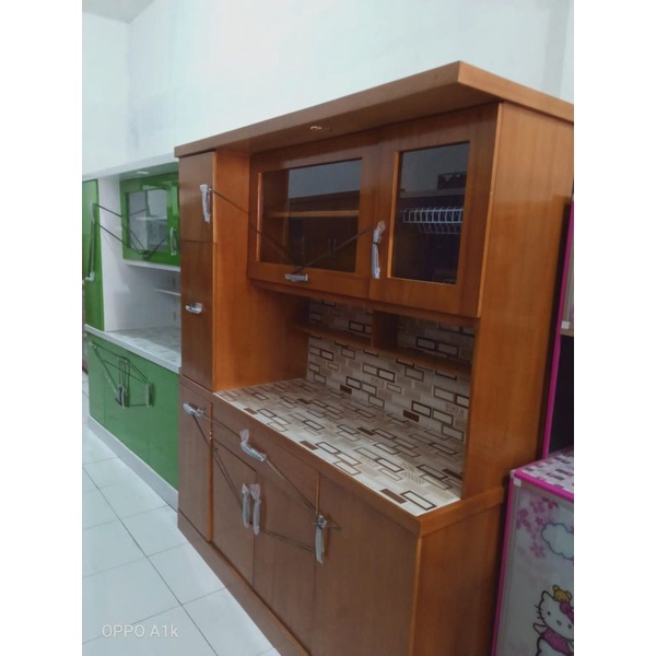 lemari dapur rak piring minimalis cat duco tebal