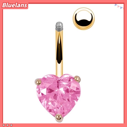 Bluelans Women Navel Belly Ring Rhinestone Button Bar Heart Star Body Piercing Jewelry