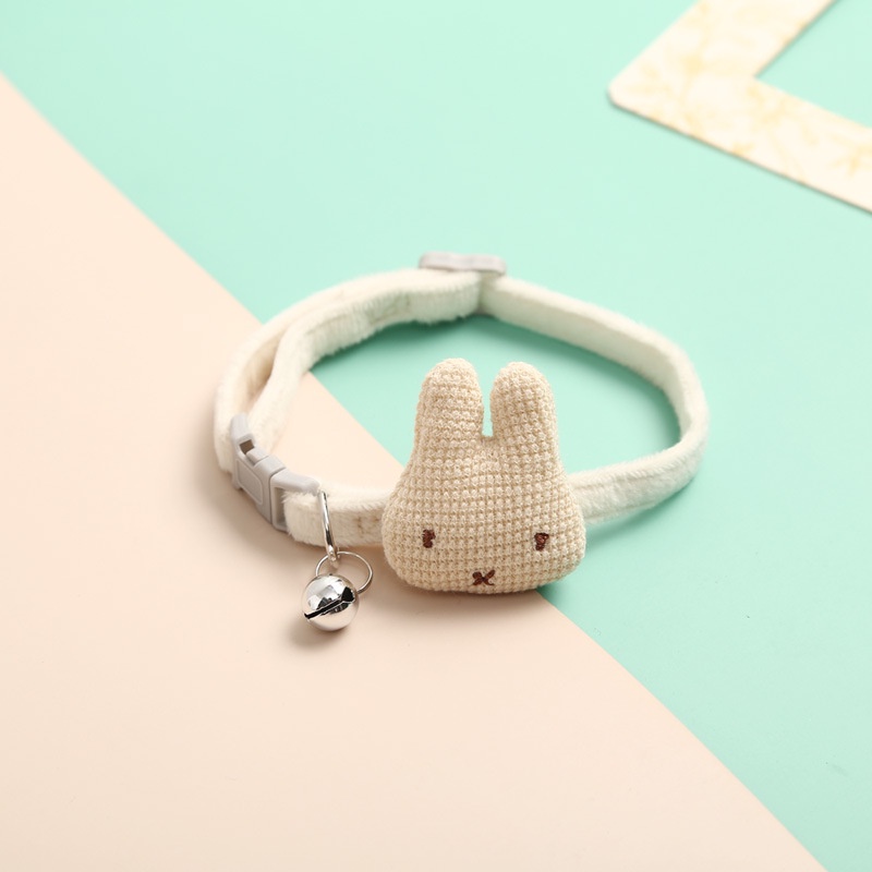 Kalung Leher Rajut Bahan plush Adjustable Dengan Lonceng Untuk Kucing / Anjing