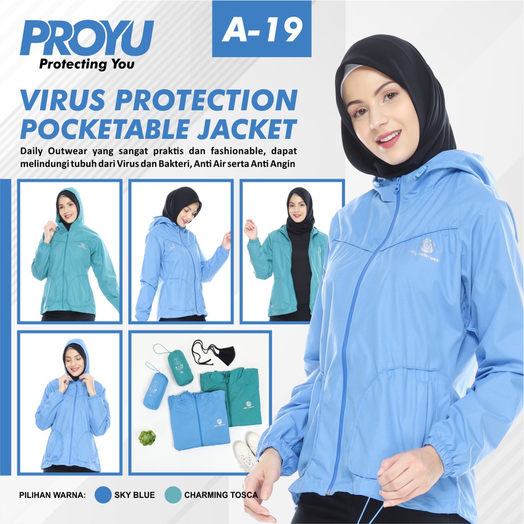 [ANTI VIRUS] JAKET ANTI VIRUS MELINDUNGI DARI VIRUS DAN BAKTERI / VIRUS PROTECTION POCKETABLE JACKET