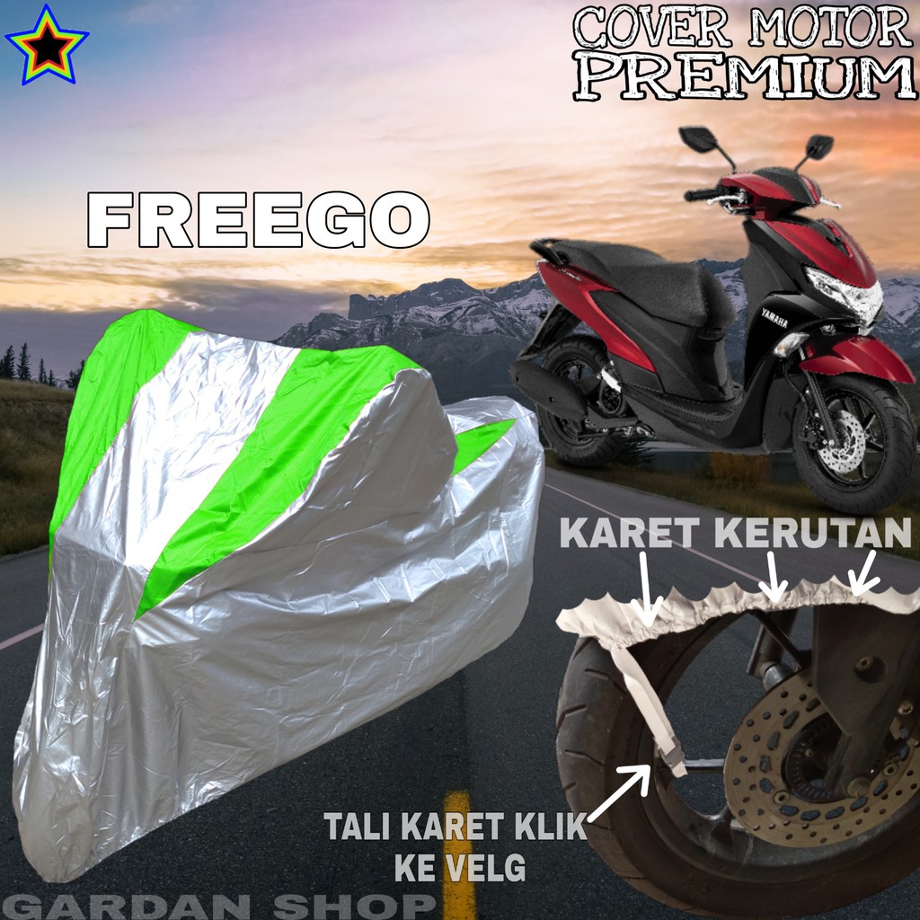 Sarung Motor FREEGO Silver HIJAU Body Cover Penutup Pelindung Motor Freego PREMIUM