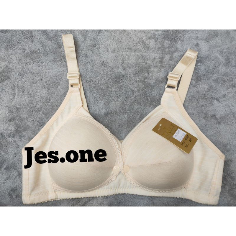 TALLY 201 BH MENYUSUI BUKAAN KACING DEPAN BUSA TIPIS TANPA KAWAT SALUR-Cream