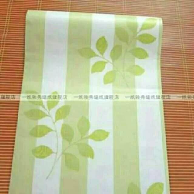 Wallpaper sticker Garis Hijau Daun / walpaper dinding