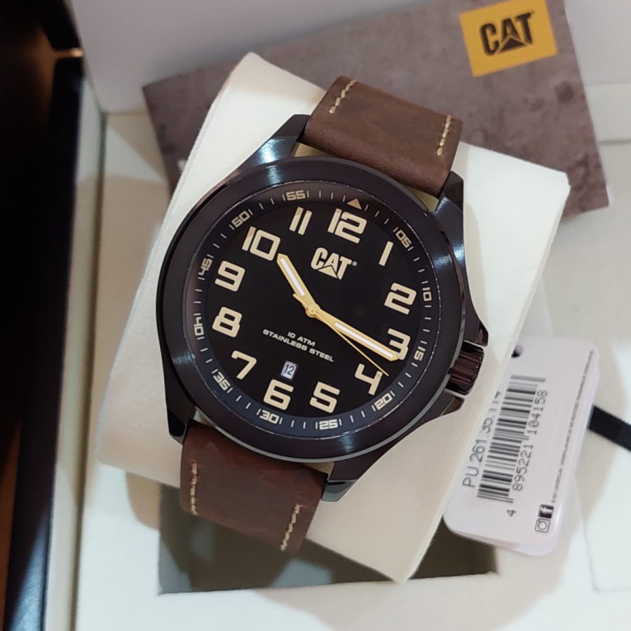 JAM PRIA CATERPILLAR CAT PU.261.35.114  BLACK BROWN LEATHER ORIGINAL