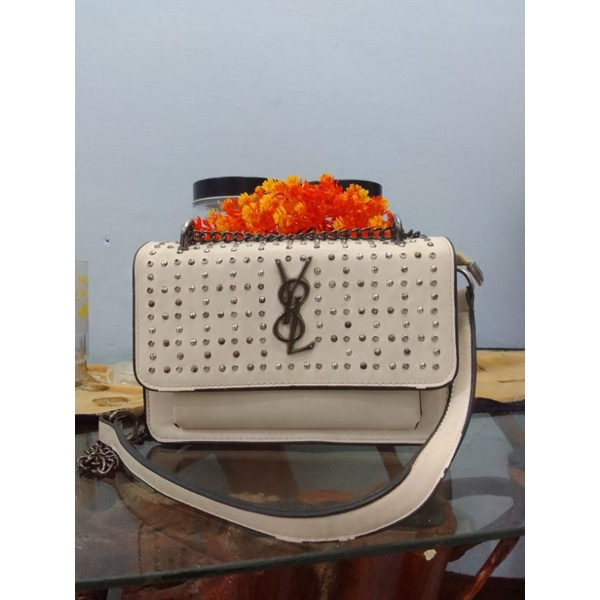 paket 2 tas sholder YSL WHITE dan Sling Croco