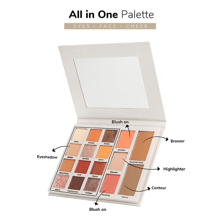 Image of Lumecolors Day & Night Palette Eyeshadow 12 Colors (Eyes, Face and Cheek) + Brush #6