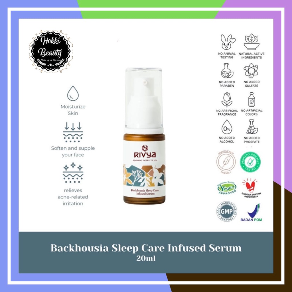 RIVYA Backhousia Sleep Care Infused Serum 20ml Super Rich Moisturizer + Brightening + Sebum Control