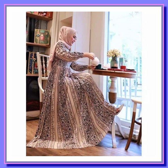 Ethnic Maxi Dress / Dress Zara Rayon Etnik Import Bangkok Bkk Gamis Gamis Bunga Bangkok Premium | Ga