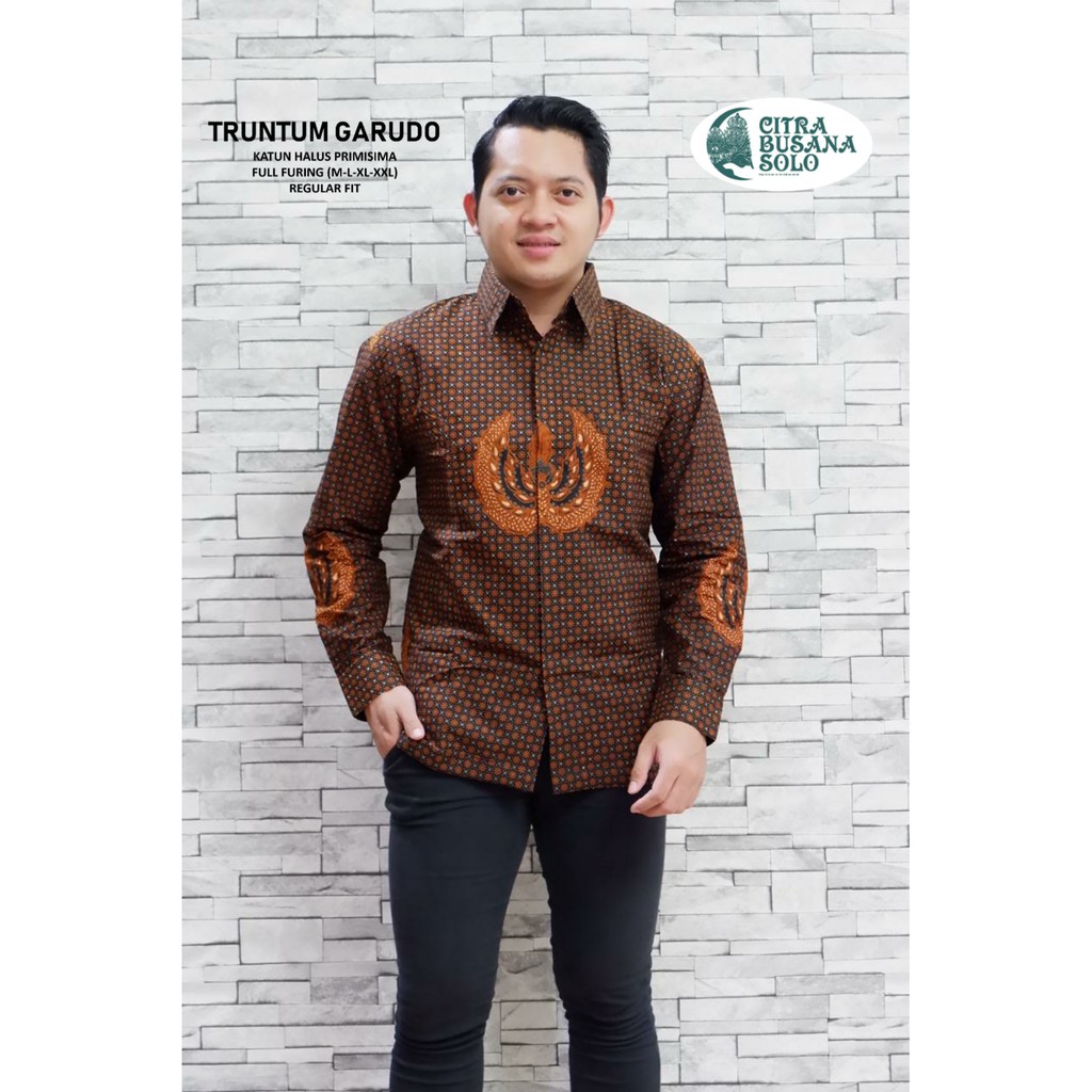 TRUNTUM GARUDO Kemeja Batik Pria Full Furing Bahan Katun Primisima