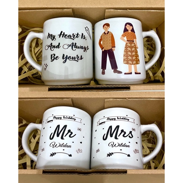 mug costum ,Gift pernikahan, souvenir , cangkir, gelas