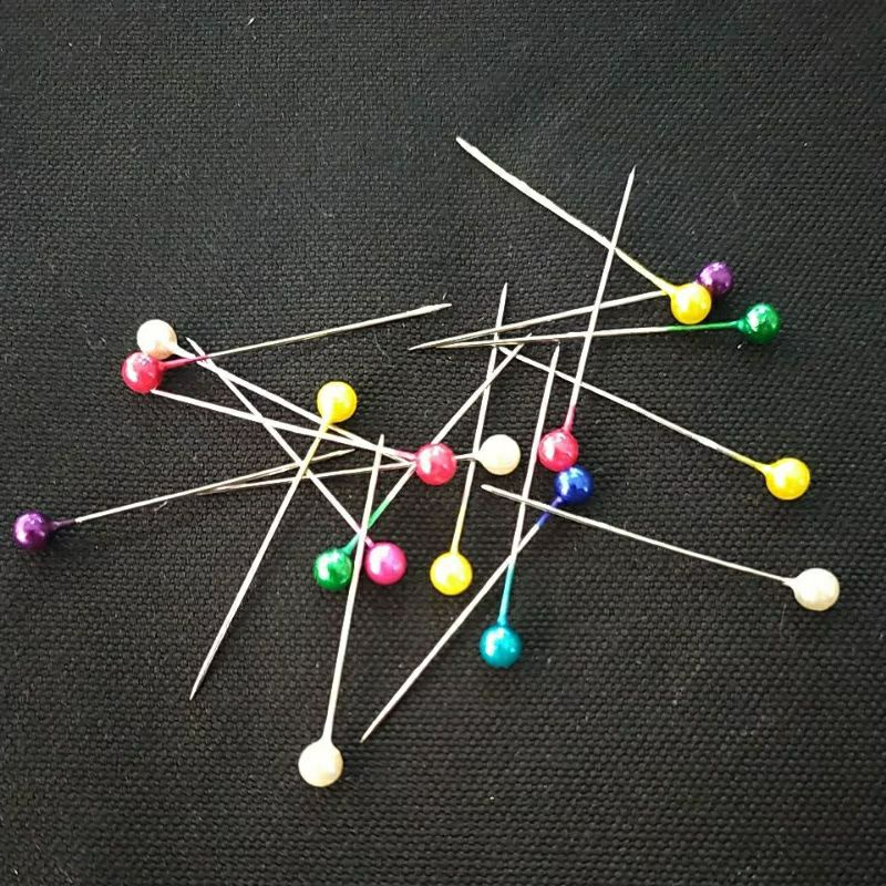 Jarum Pentul Stainless Jarum Pentol Peniti Hijab Headpins Aksesoris Isi 30-40pcs