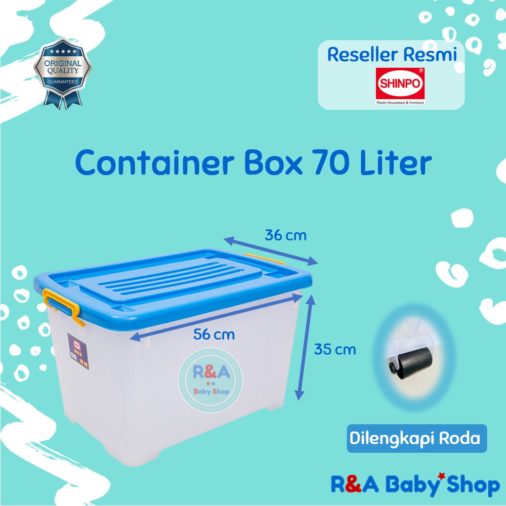 70 L Container Kontener Kontainer Storage Box Tempat Penyimpanan Baju