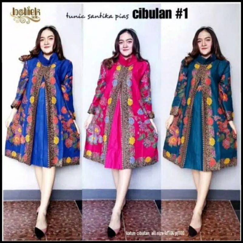 Tunic Santika Pias Cibulan #1 size Standar ld 105cm Jumbo ld 120cm BIG SIZE LD 130cm Batik Pekalonga