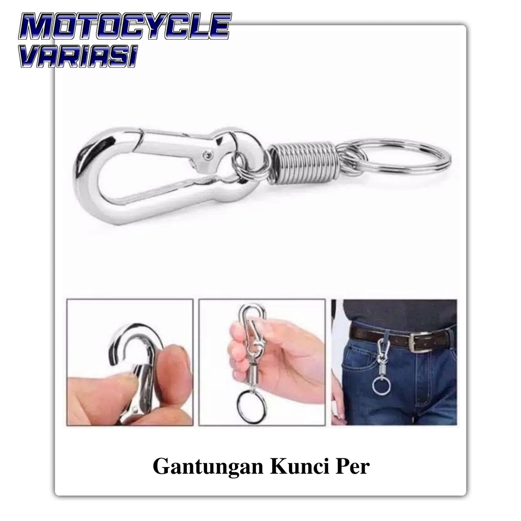 keychain keyring carabiner gantungan kunci motor dan mobil stainles