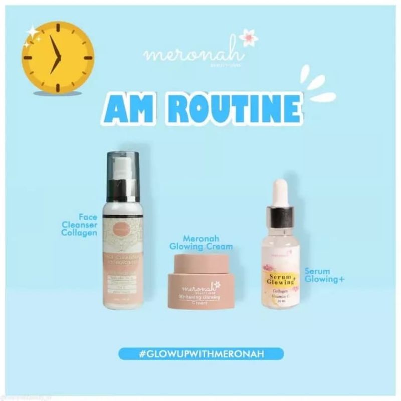 AGEN ORIGINAL BPOM Meronah Cream 2 in 1 Siang dan malam Paket Glowing Normal bisa COD dan free gift