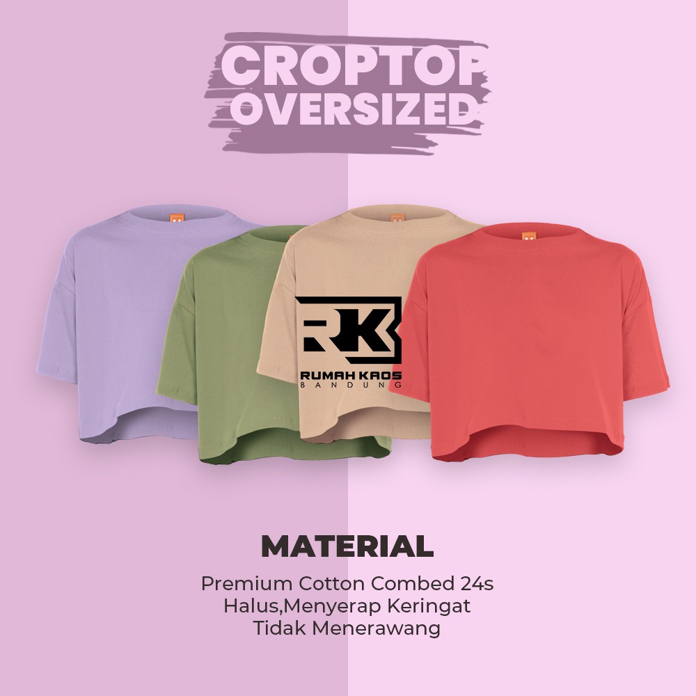 KAOS CROP TEE OVERSIZED CROP TOP OVERSIZE BAJU WANITA CROP TOP