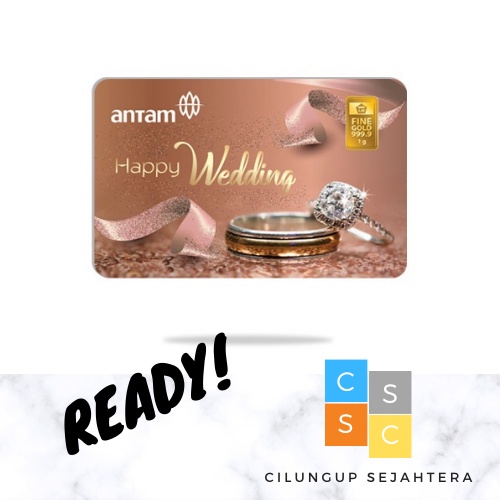 Logam Mulia Emas Antam 1 Gram Gift Series Happy Wedding
