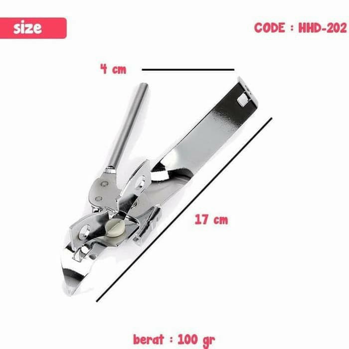 Alat Pembuka Kaleng Tutup Botol putar Stsinless Can Opener CO01