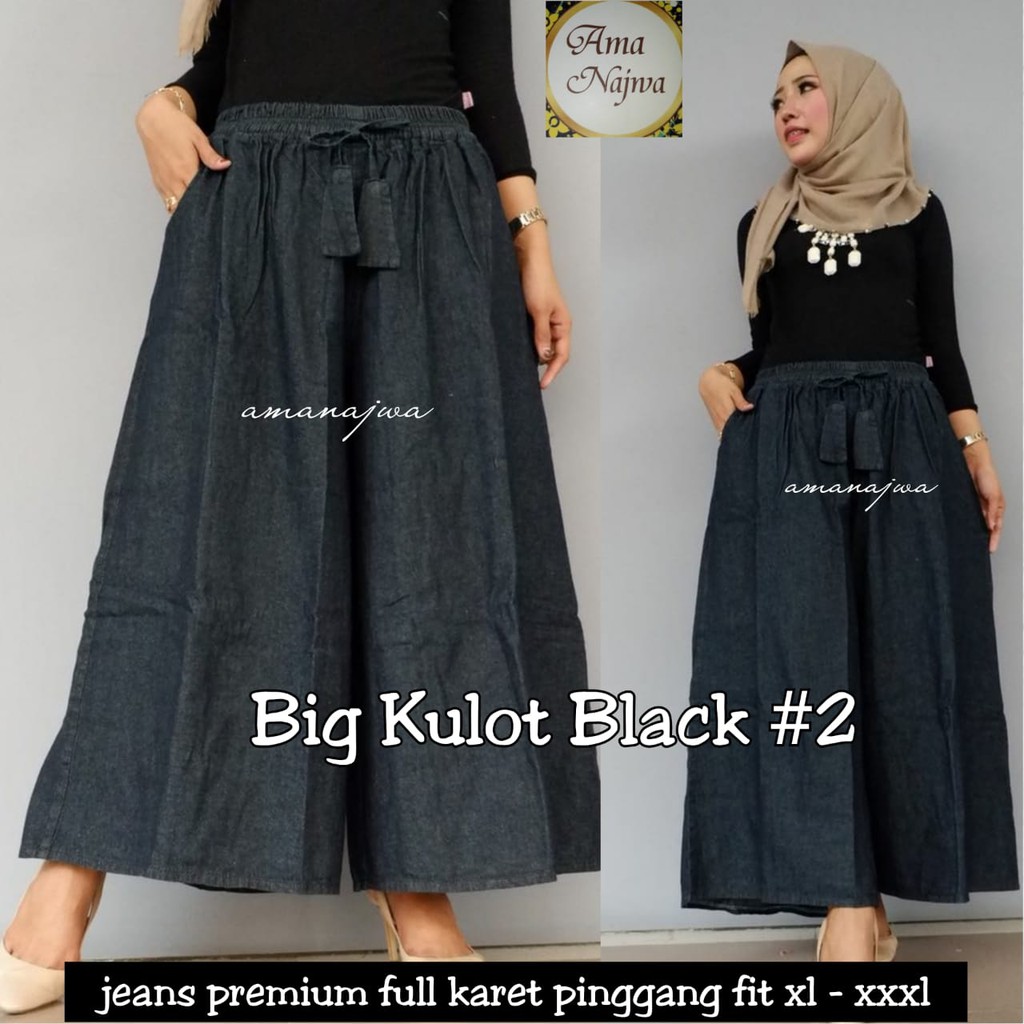 UMMI big kulot mayung jenas wash dark dan black