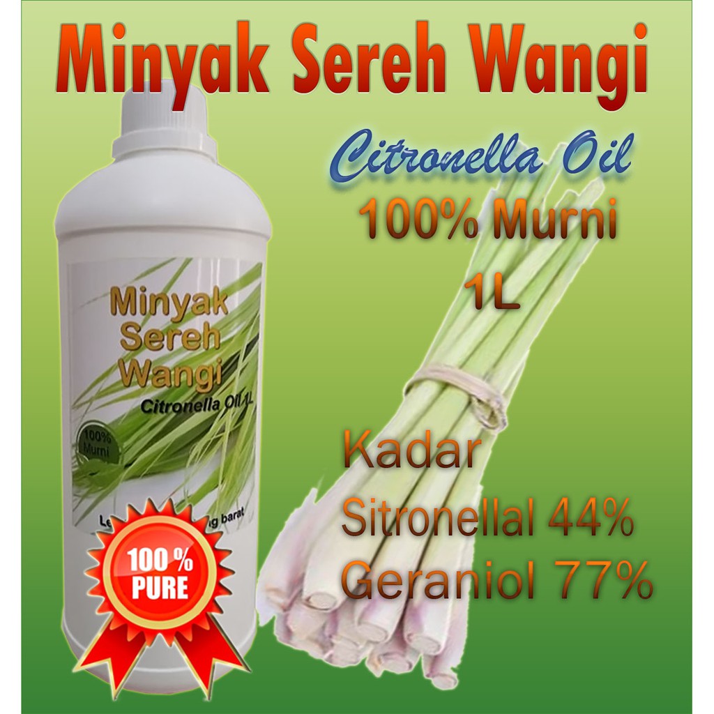 Minyak Sereh Wangi Citronella Oil Murni 1l Shopee Indonesia