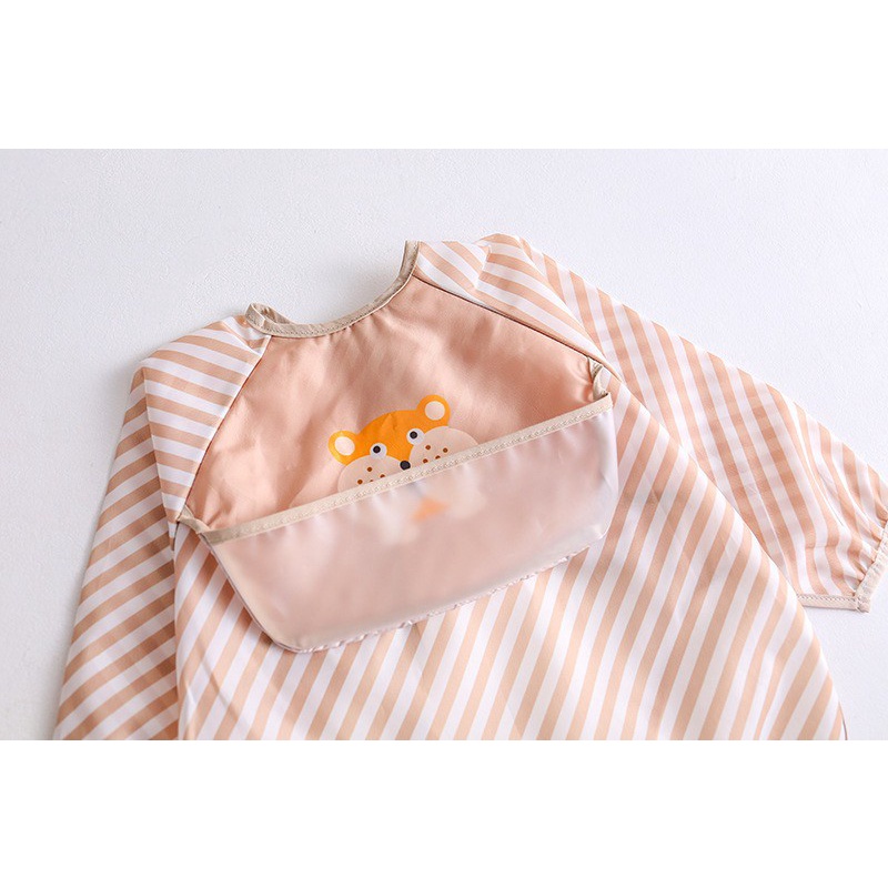 BIB BAYI BAJU BLW LENGAN PANJANG / BABY SILICONE CELEMEK MAKAN MPASI / SLABBER / TATAKAN AIR LIUR DQIN DA catalog