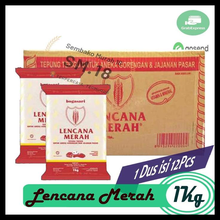 

Tepung Lencana Merah 1 Kg Per Dus Isi 12 Kg - Bahan Baku Kue Bogasari