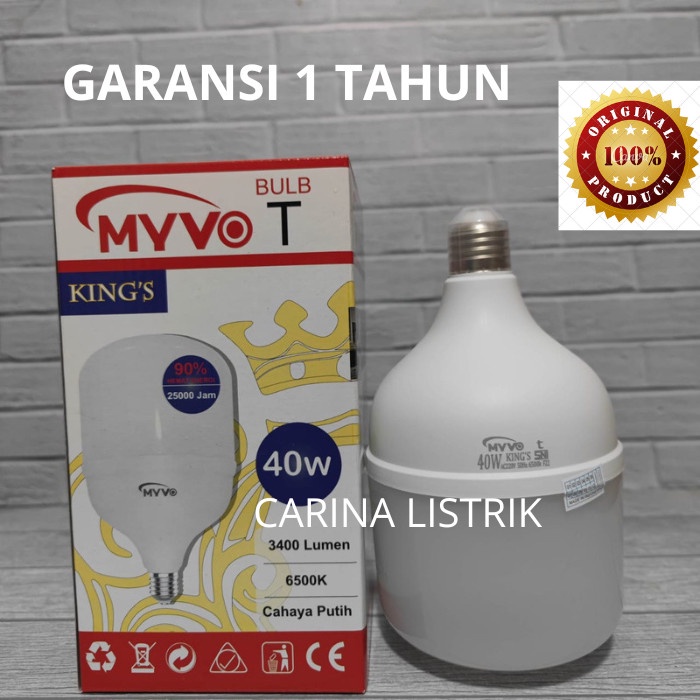 Lampu LED Bohlam Garansi MYVO KINGS 40 Watt Termurah Garansi 1 Tahun