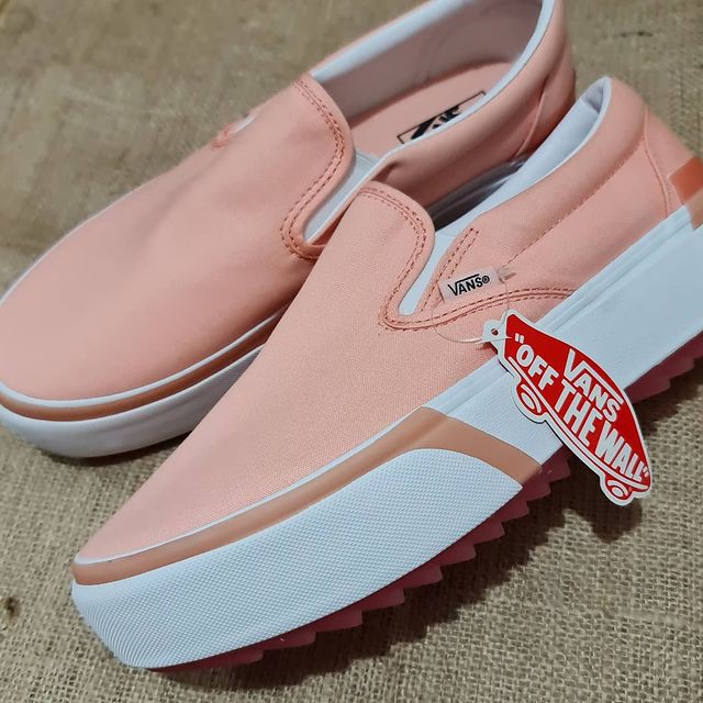 stacked slip on vans