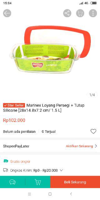 Marinex Loyang Casserole + Tutup Kaca [1.5 L]