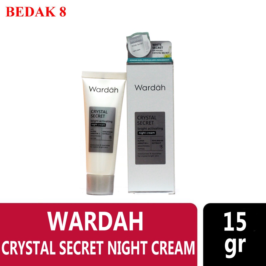 Wardah White Secret Night Cream 15 ml/ Wardah Crystal Secret