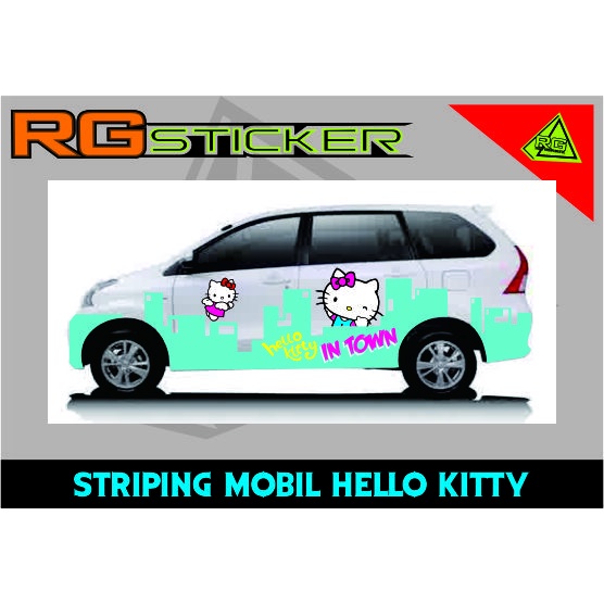 stiker striping hello kitty mobil avanza calya ertiga sigra innova dll