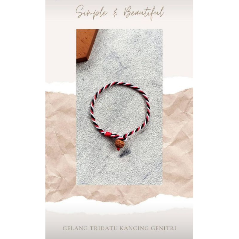 Gelang Tridatu Asli Khas Bali Kancing Genitri/Knot