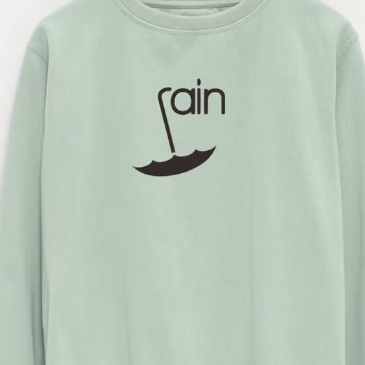 Crewneck Pria Wanita Aesthetic Style Hijau Mint Rain Original Distro Remaja High Quality Terbaru Sweater Crewnek Cowok Cewek  Brand Lokal Premium Model Kekinian Buatan Bandung